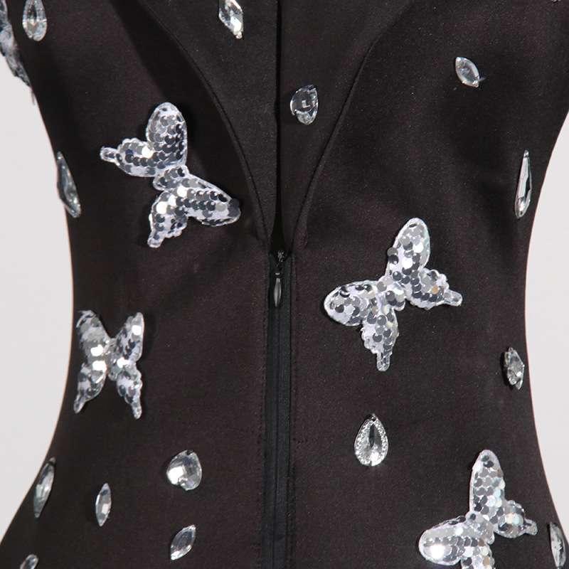 Sequins Panel V-Neck Blazer image 4