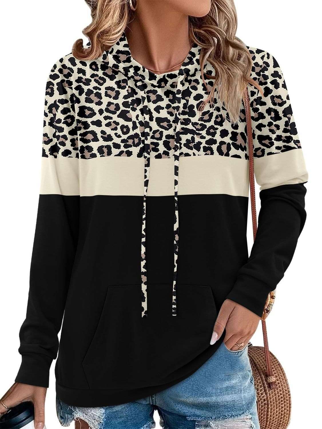 Colorblock Hoodie with Striped Sleeve image 4