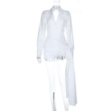 White Dress with Dramatic Sleeves image 8