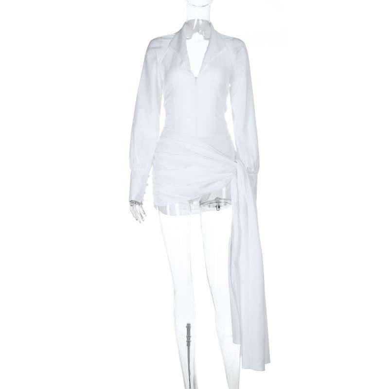 White Dress with Dramatic Sleeves image 8