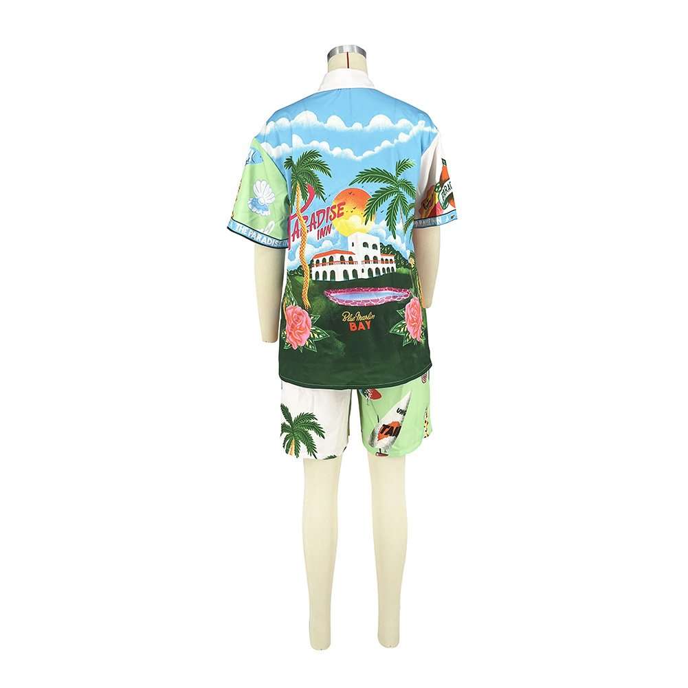 Tropical Paradise Graphic Button-Up Shirt & Shorts Set image 3