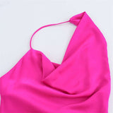 Elegant Hot Pink Asymmetrical Slip Dress image 5
