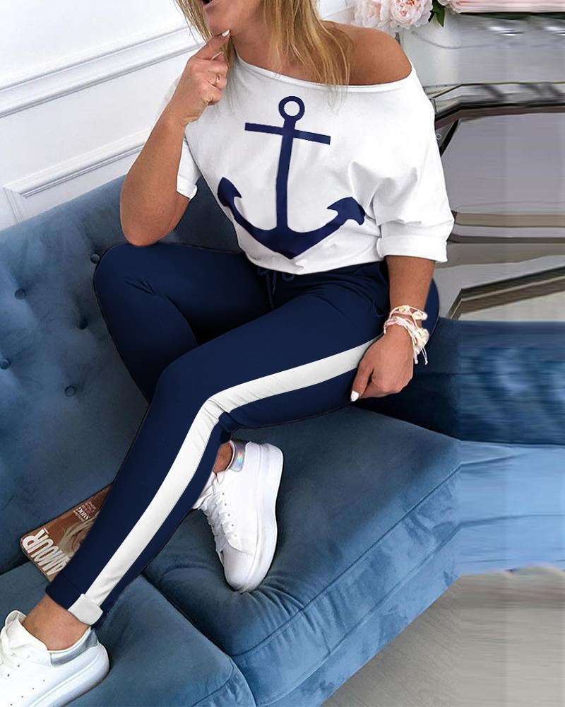 Long Sleeve Anchor Activewear Set - 3XL, White image