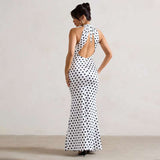 Polka Dot Halter Maxi Dress image 2