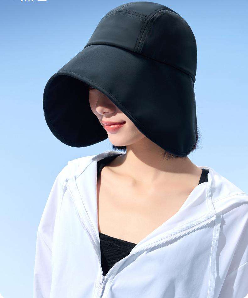 Wide-Brim Black Sun Protection Hat image 0