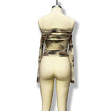 Off Shoulder Print Crop Top image 4