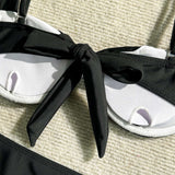 Color Block Bikini and Skirt Set image 5