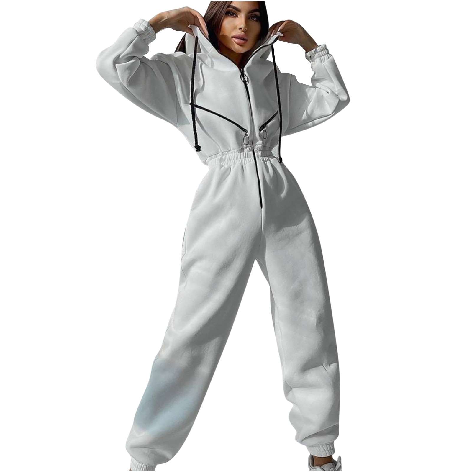 Zipper Jumpsuit Hoodies One Piece Outfit image 9