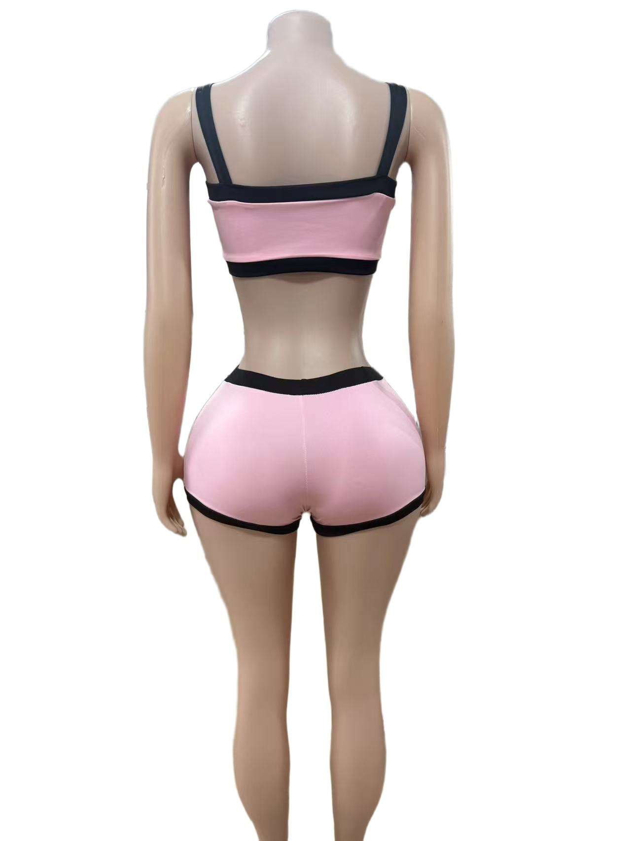 Two-Piece Crop Top and High-Waist Shorts Set image 5