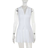 LuxeSport Pleated Zip-Up Mini Dress image 1