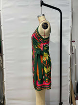 Vibrant Tropical Print Wrap Dress image 3