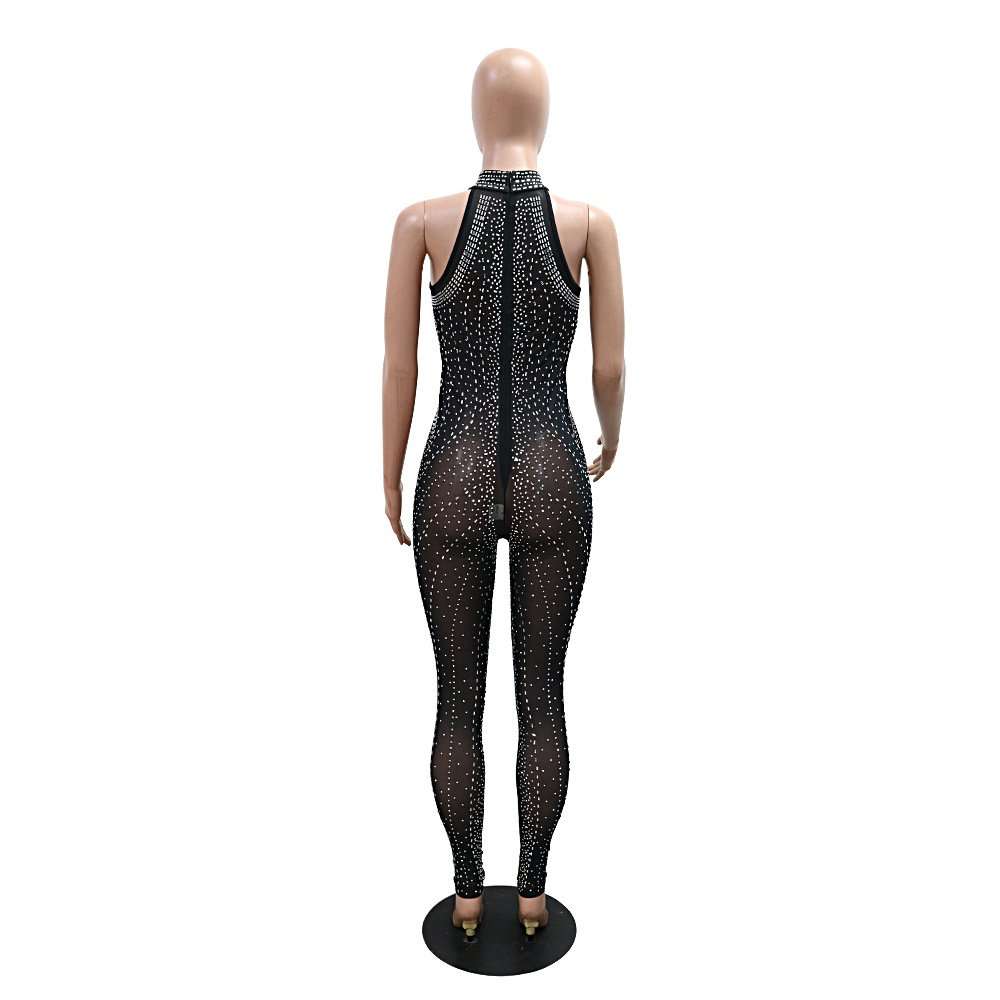 Illusion Sheer Rhinestone Jumpsuit image 4