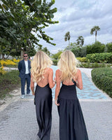 Classic Black Sleeveless Midi Dress image 4