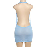 Halter Dress with Deep V-Neck image 5