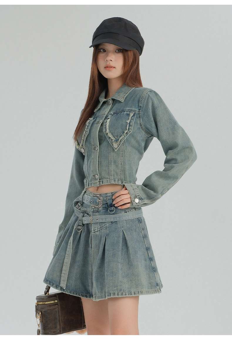 Cute Cropped Jacket and Skirt Set image 4