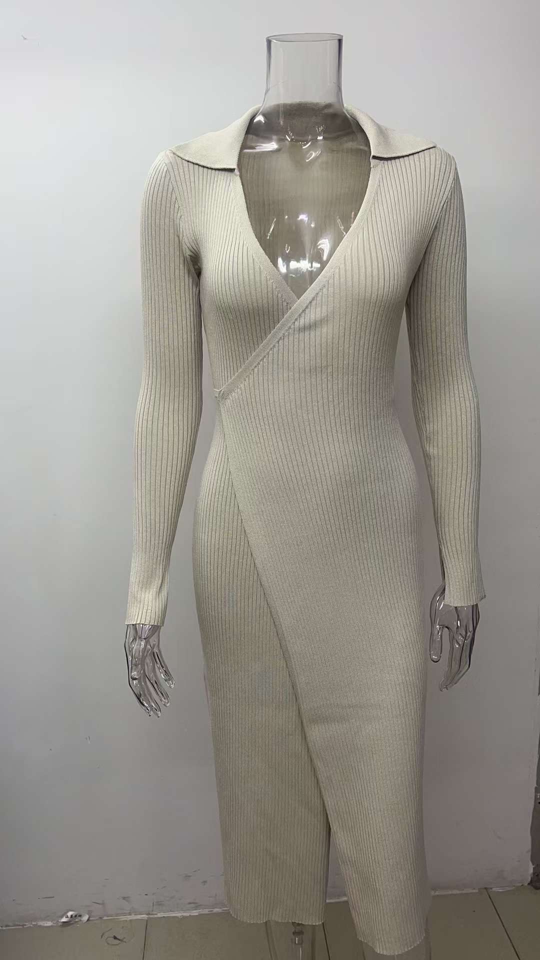 Ribbed-knit Wrap Midi Dress image 7