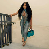 Snake Print Sleeveless Jumpsuit image 4