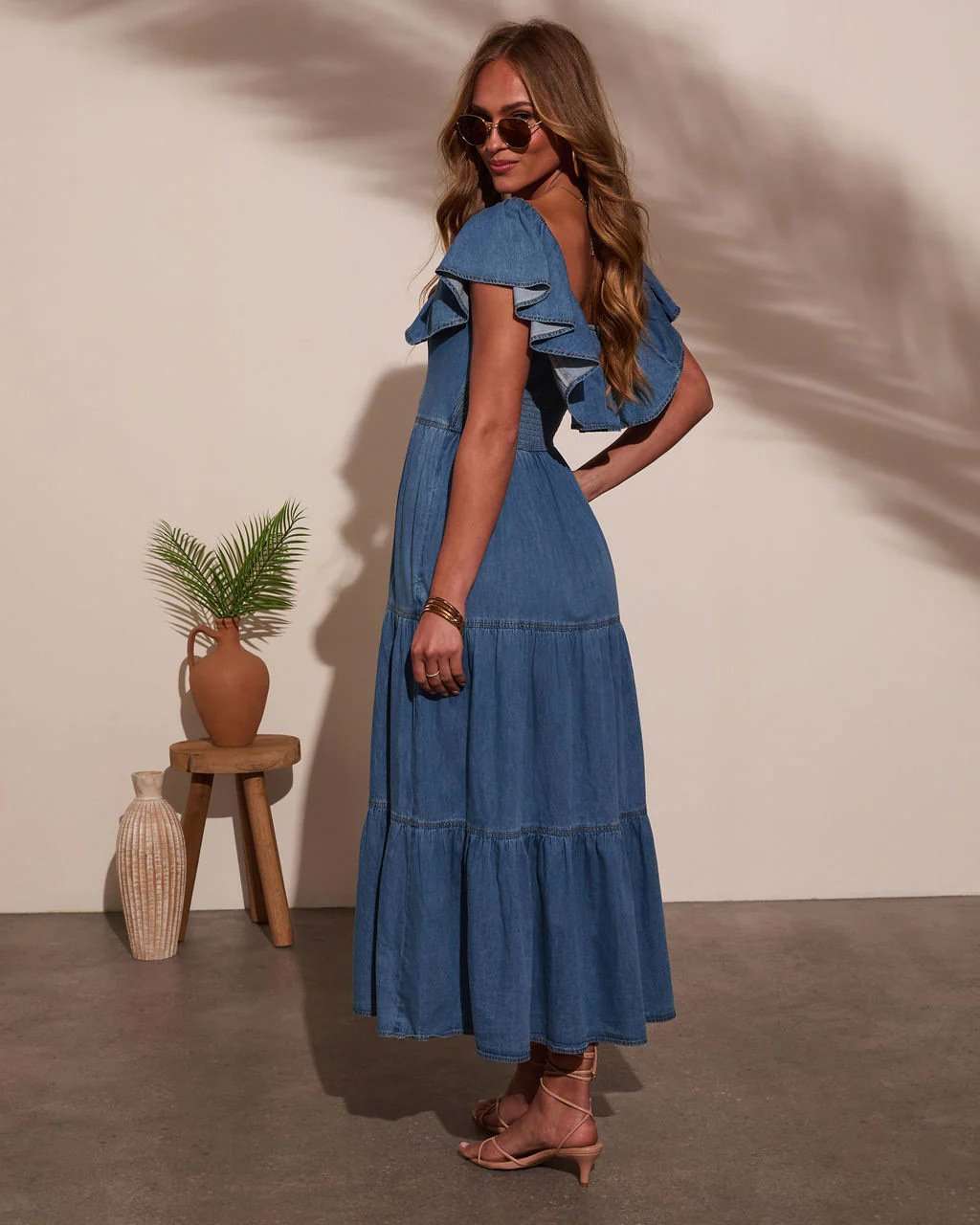 Ruffled Off-Shoulder Tiered Midi Dress image 2