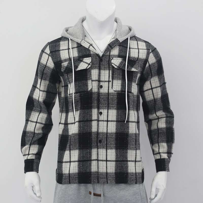 Casual Long Sleeve Shirt Jackets Hooded image 4