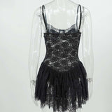 Corset Dress with Sheer Skirt image 3