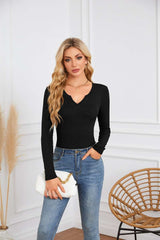 Solid Deep U Neckline Top - M, Black image