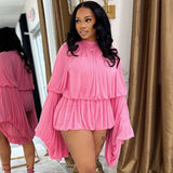 Elegant Pleated Jumpsuit  with Dramatic Sleeves image 1