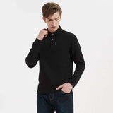 Long Sleeve Polo Shirt for Men - XL, Black image