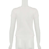 White Ribbed Fitted Crop Top image 3