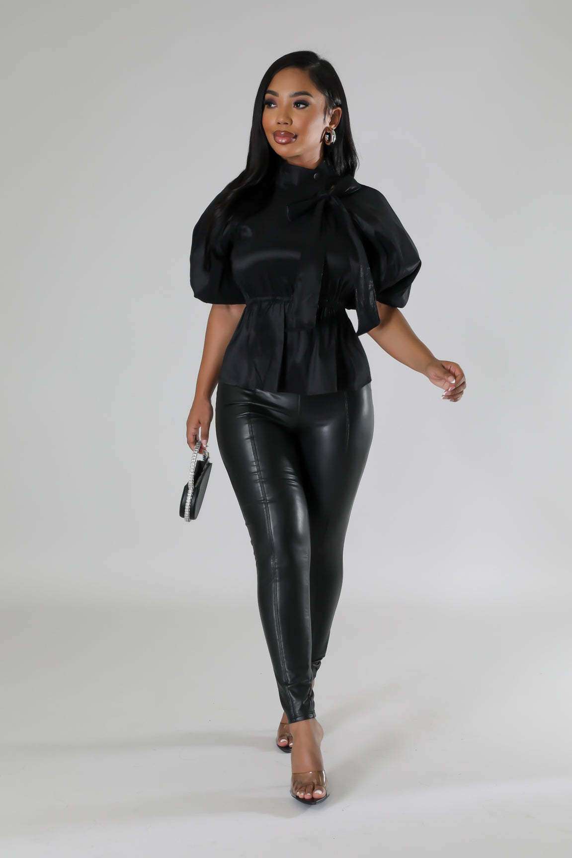 Satin Elegance Bow-Tie Blouse image 2