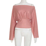 Off-Shoulder Striped Top image 5