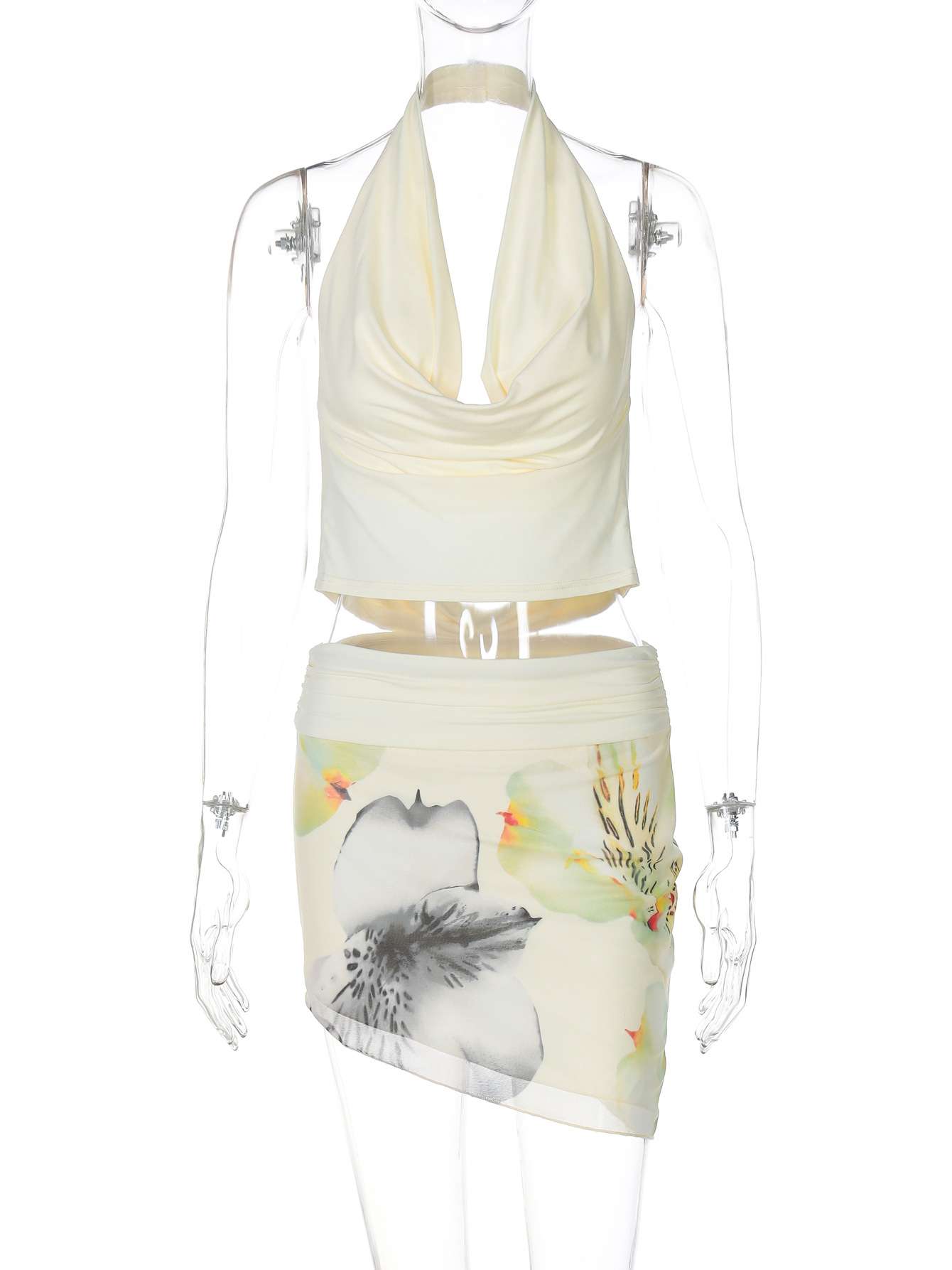 Crop Top and Floral Mini Skirt Set image 3