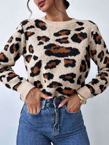 Leopard Print Knit Sweater image 2