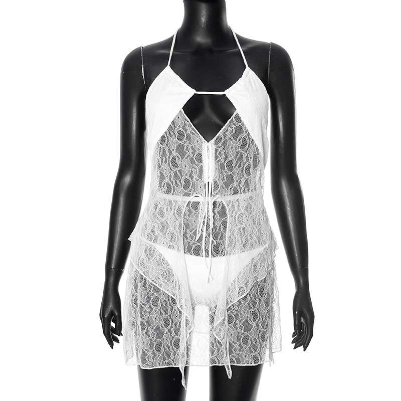 Elegant Lace Cami Dress with Ruffle Details image 2