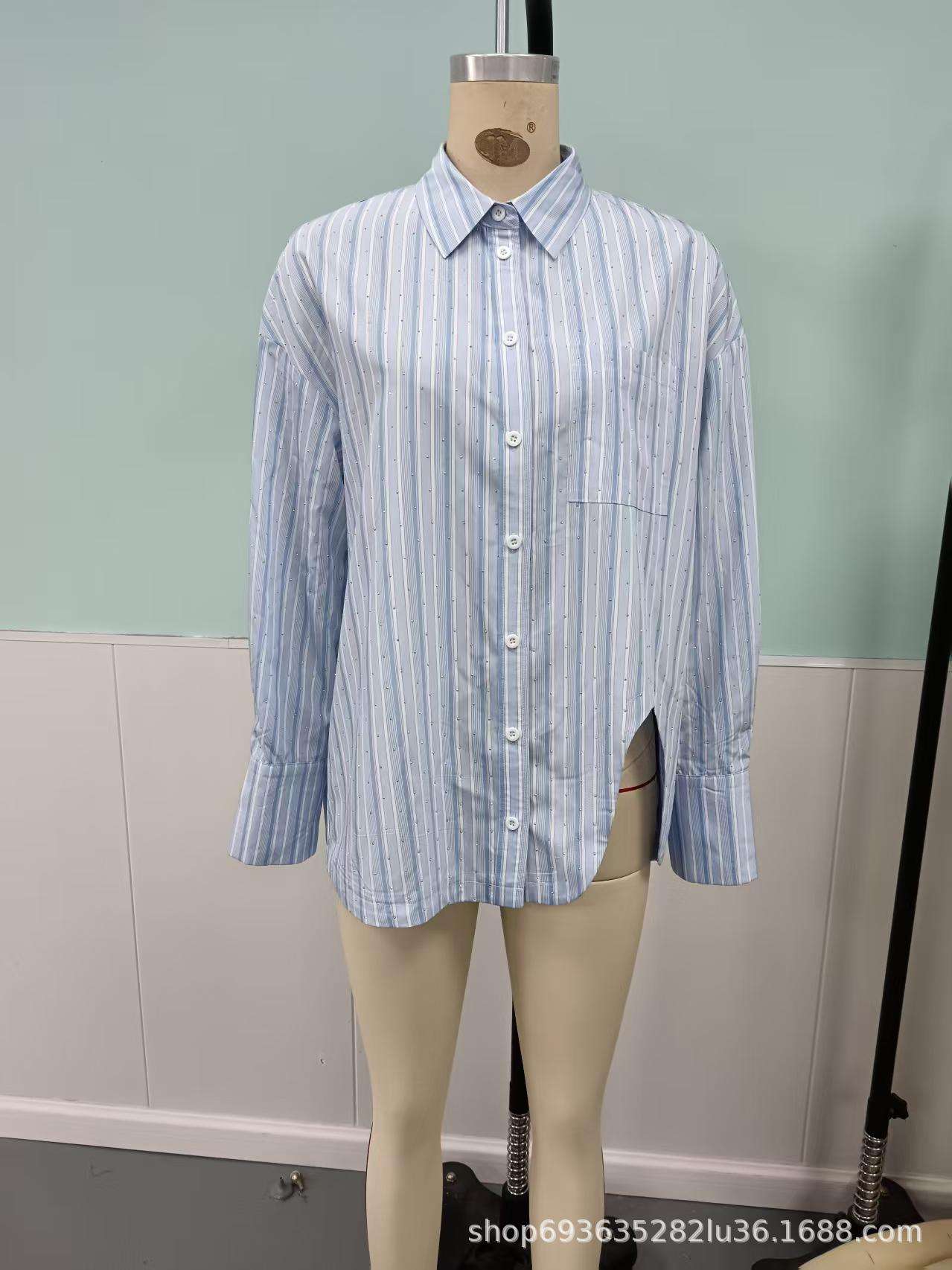 Oversized Striped Button-Down Shirt image 3