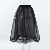 Sheer Bubble Hem Midi Skirt image 5