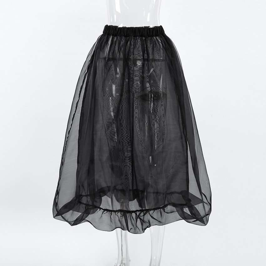 Sheer Bubble Hem Midi Skirt image 5