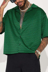 Mens Zigzag Pattern Button-Up Shirt image 0