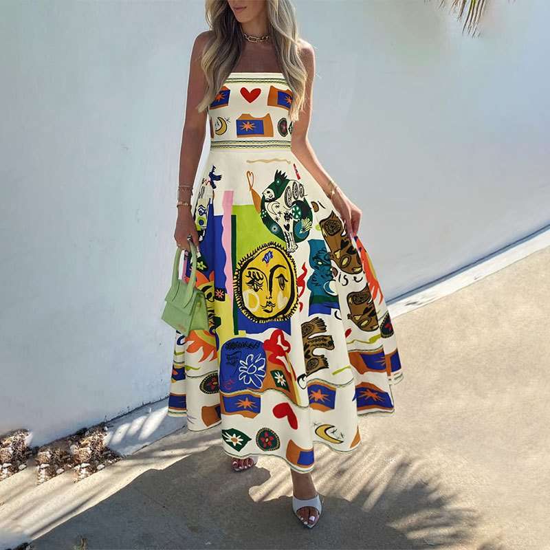 Abstract Print Maxi Dress image 2