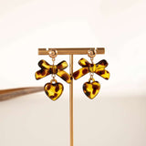 Bow & Heart Drop Earrings image 1