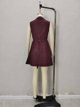 Plaid Sleeveless Button-Front Dress image 4