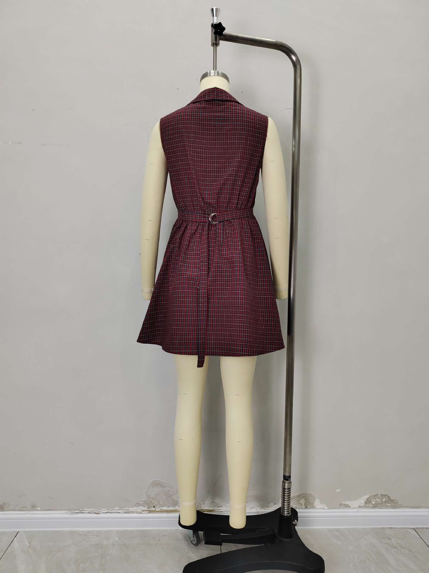 Plaid Sleeveless Button-Front Dress image 4