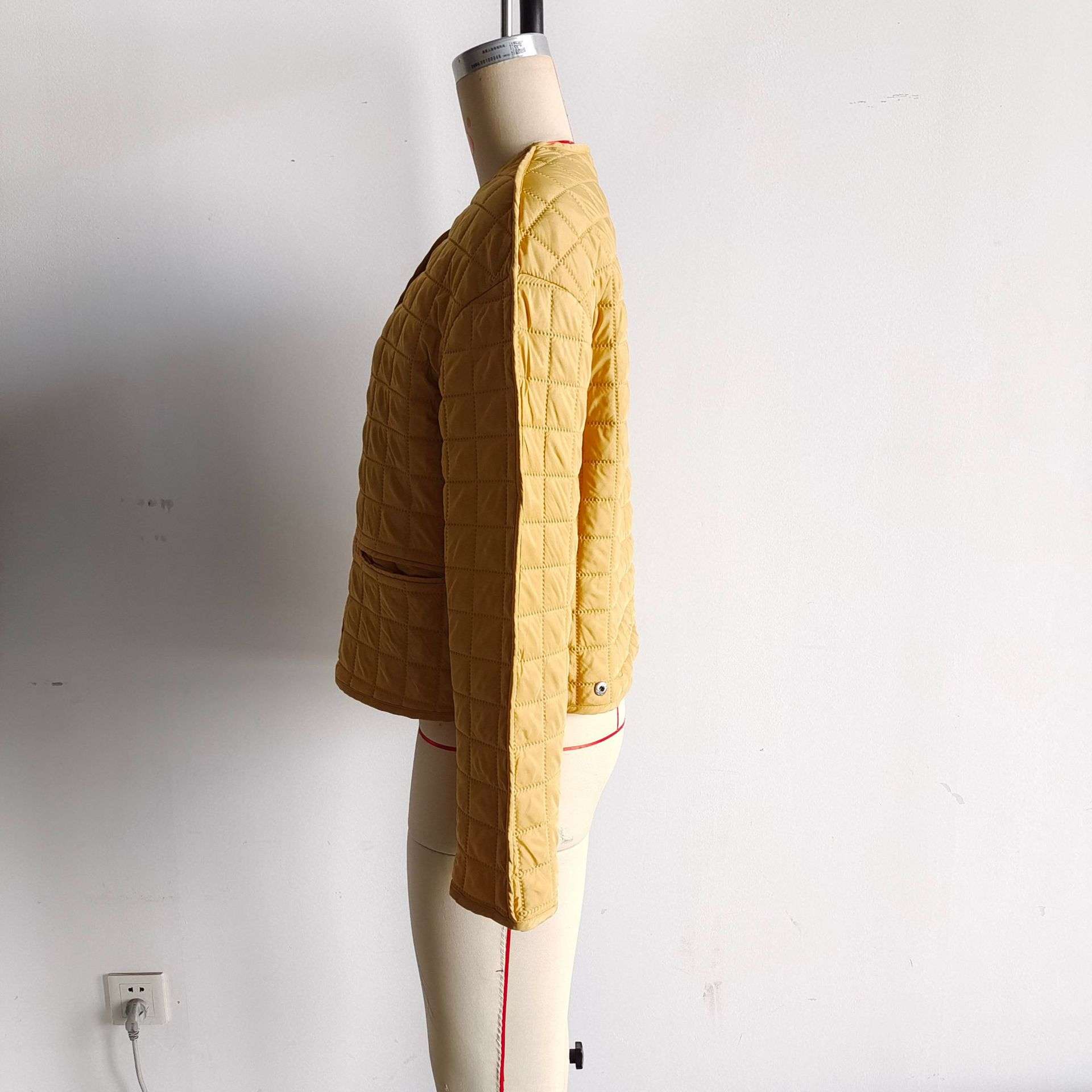 Yellow Quilted Button-Up Jacket image 4