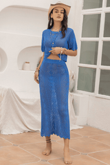 Blue Crochet Tee and Skirt Set image 0