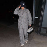 Striped Oversized Shirt & Pants Set image 5