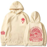 Oversize Backprint Pullover Hoodie - M, Champagne Beige image
