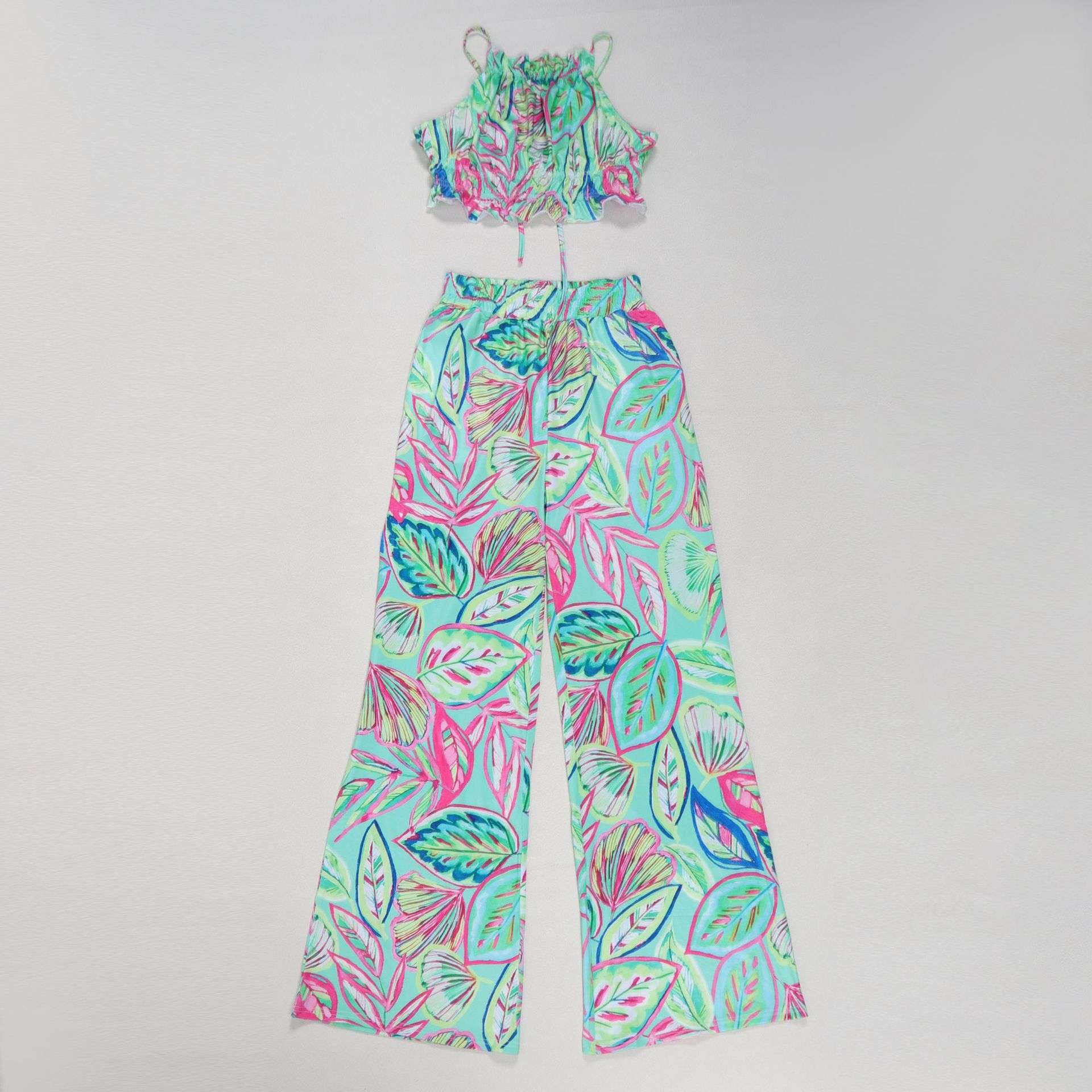 Vibrant Tropical Print Two-Piece Set image 7