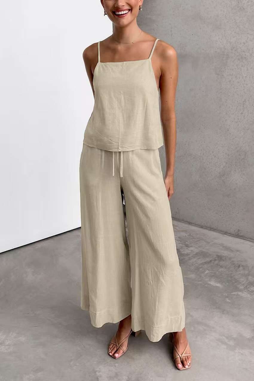 Back-Tie Top and wide Pant Set image 2