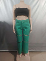 Bold Chain-Detail Wide-Leg Pants image 5