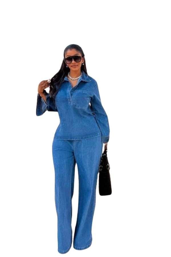 DENIM STYLE CO-ORD SET image 0