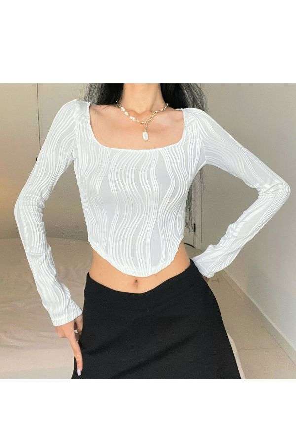 Solid Scoop Neck Vintage Top image 1